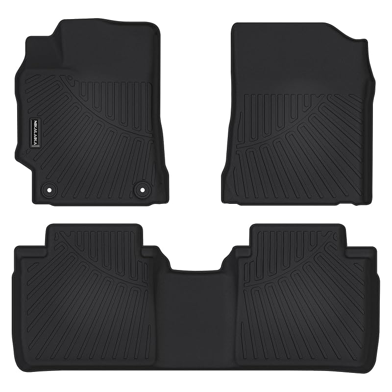 Tapetes automotivos em TPE para Toyota Camry 2012 a 2017, incluindo Hybrid, pretos, 3 peças NIKALAIKA