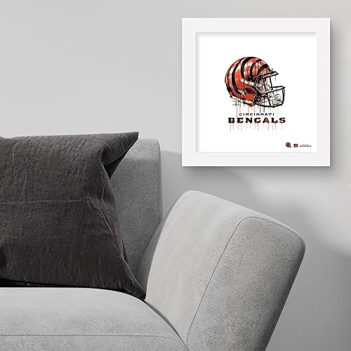 Miniatura 3 de Trends International Gallery Pops NFL Cincinnati Bengals - Póster de pared con casco de goteo, 12.00 x 12.00 pulgadas, versión de marco blanco