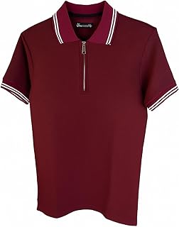 تي شيرت بولو قطني للرجال برقبة بسوستة أنيقة - قماش فاخر - ألوان متعددة - قميص - تحقق من المقاس حسب الوزن في الصور - يُرجى اختيار المقاس حسب الوزن الموضح بالصور