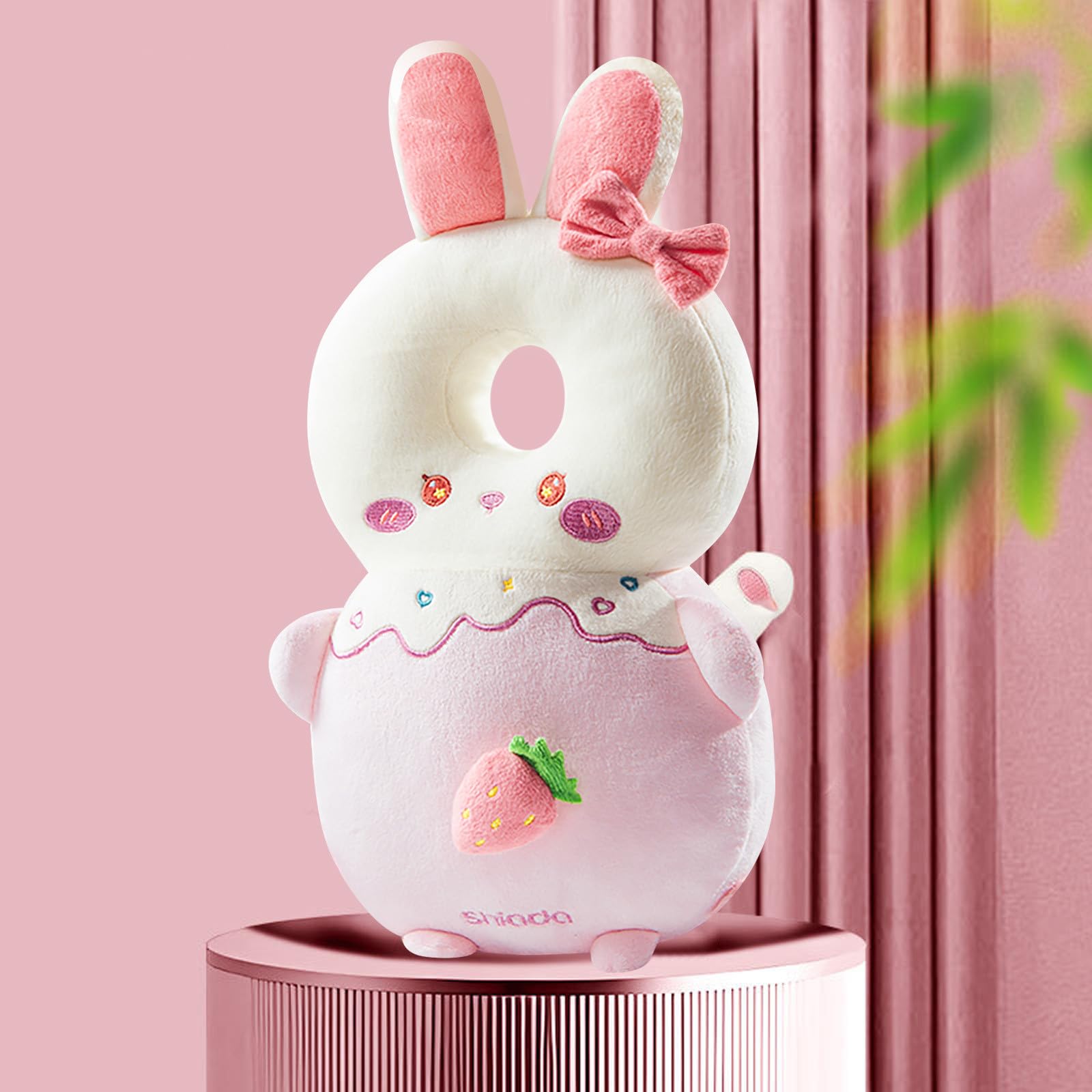 Verstellbarer Baby-Kopf-Rucksack zum Krabbeln und Spazierengehen, mit weichem Kaninchen-Design