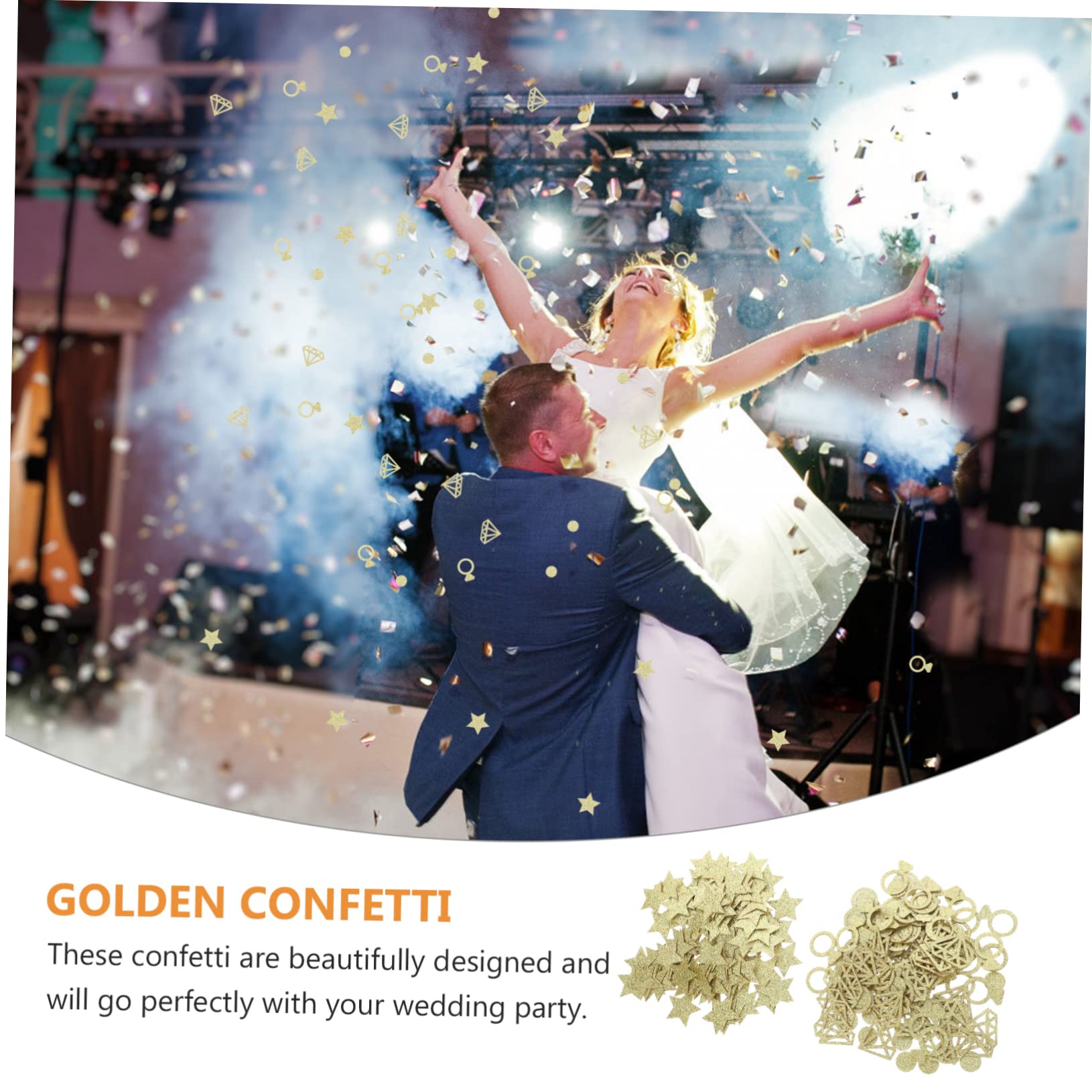 Gadpiparty 8confezioni Confetti Decorativi Carta Stelle Dorate Da Pacchi Per Matrimoni e Feste Decorazioni Eleganti e Facili Da Usare Per Celebrare Momenti Indimenticabili