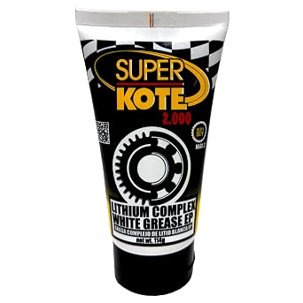 Lithium Complex Grease | Lubricant | Superkote 2000 Multipurpose | NLGI 2 | EP | High Temp | Automotive | Construction | Industry | Gear | Wheel Bearing | Axle | Bike | White | 114 gr Squeeze Tube