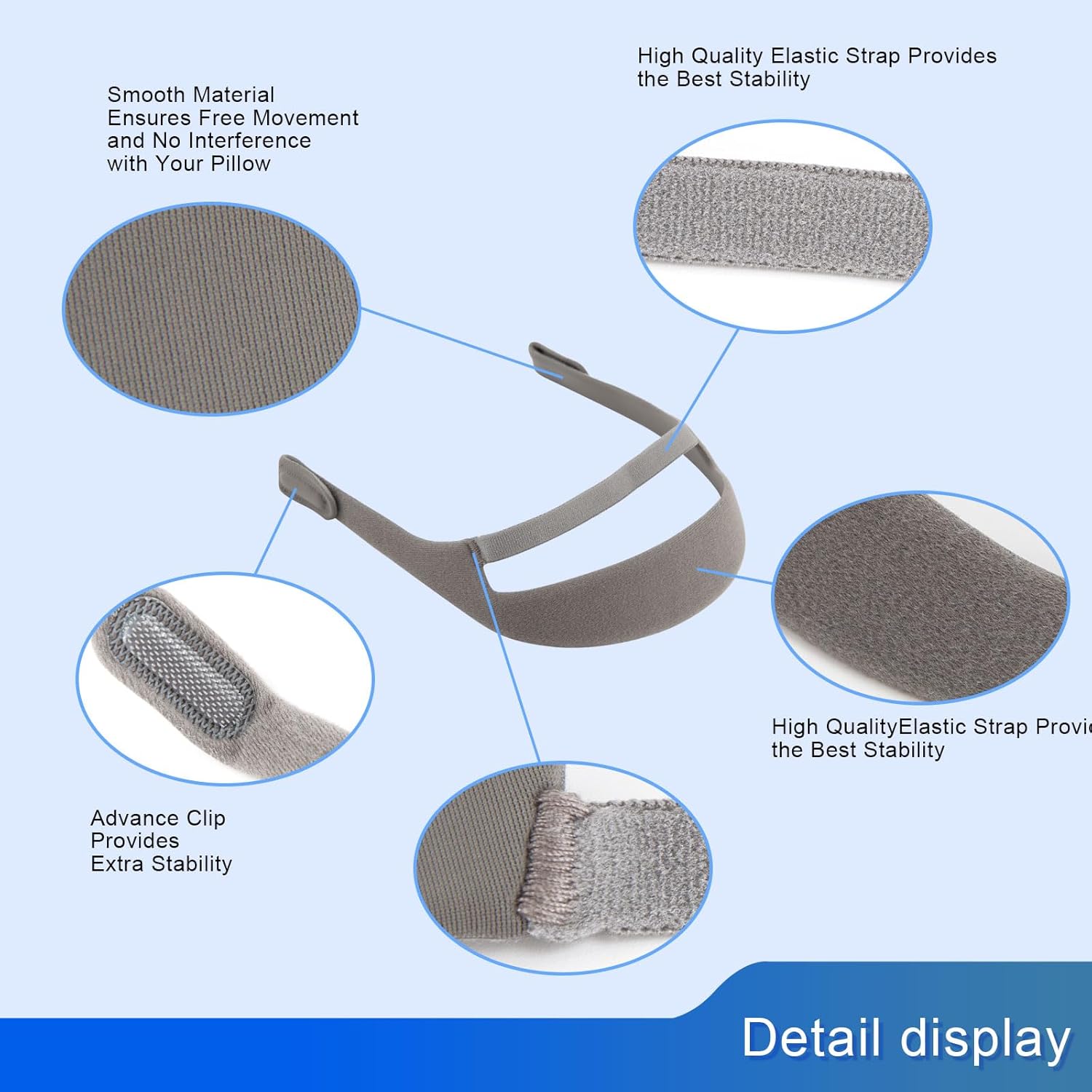4 Pcs Replacement Headgear Strap Compatible with AirFit N30i/P30i Nasal Pillow Mask, Adjustable CPAP Headgear Strap for DreamWear, Comfort Soft Headgear with Enhanced Hook and Loop Tape