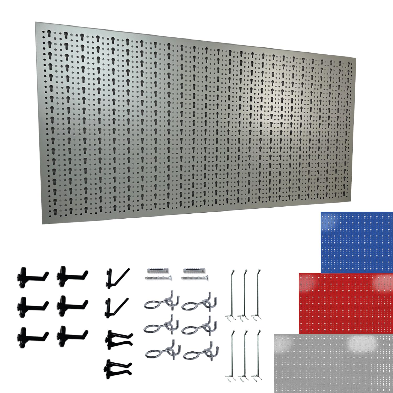 Crisalide® Pannello Portautensili Officina 100x50 cm con Kit Ganci Inclusi – Parete Porta Attrezzi in Metallo per Garage, Banco da Lavoro e Laboratorio – Organizer Utensili da Parete