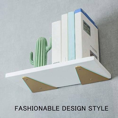 Miniatura 4 de BLZ Soportes industriales flotantes ocultos blancos con tornillos fácil instalación capacidad de rodamiento de 882lbs - 1 par de soporte de ángulo