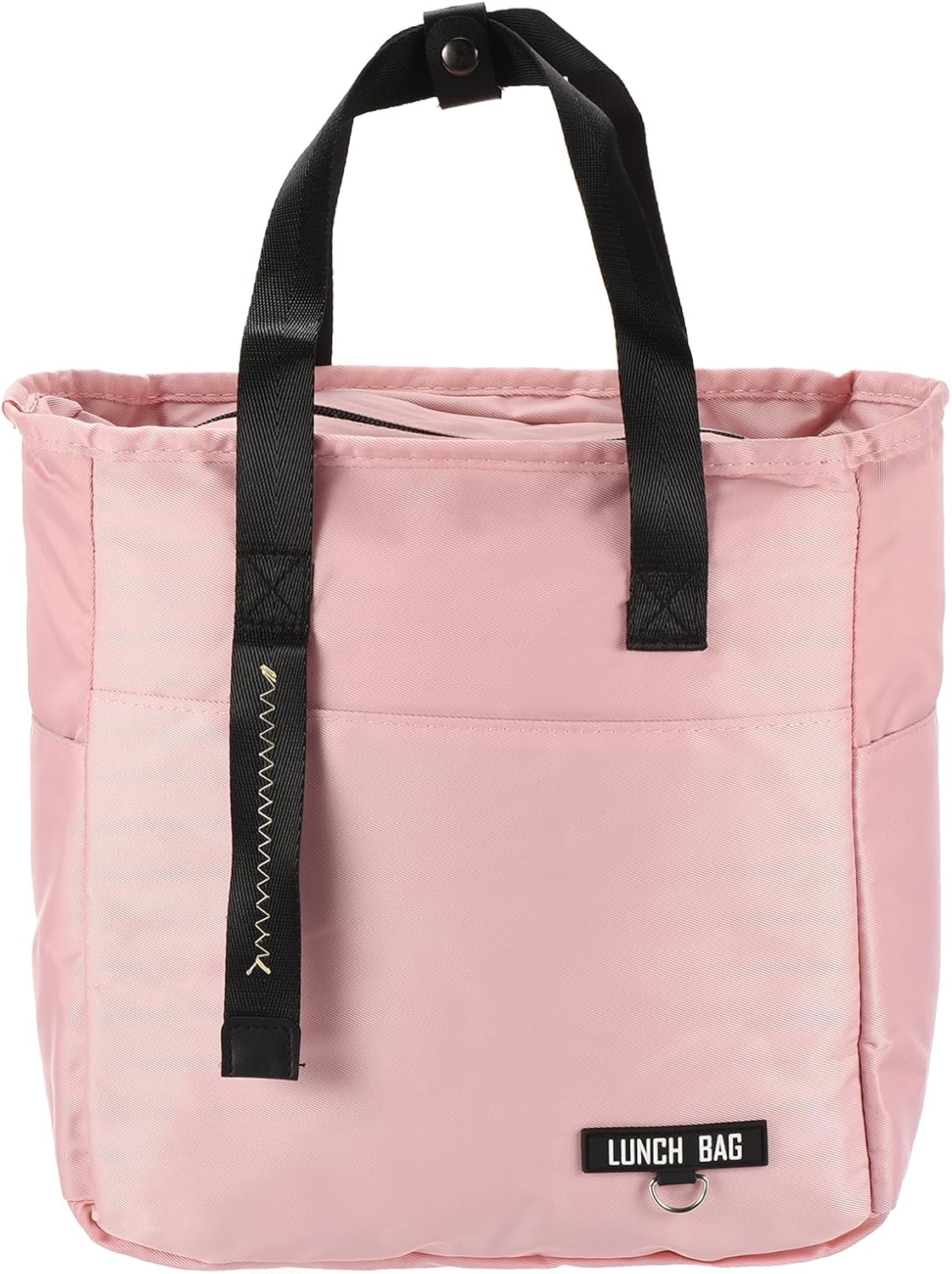 PATIKIL Insulated Lunch Bag Reusable Large Lunch Bag for Women & Men Thermal Lunch Box Leakproof Cooler Tote Bag with Side Pockets for Adults Picnic Office Work, Pink (10.6"x6"x11")