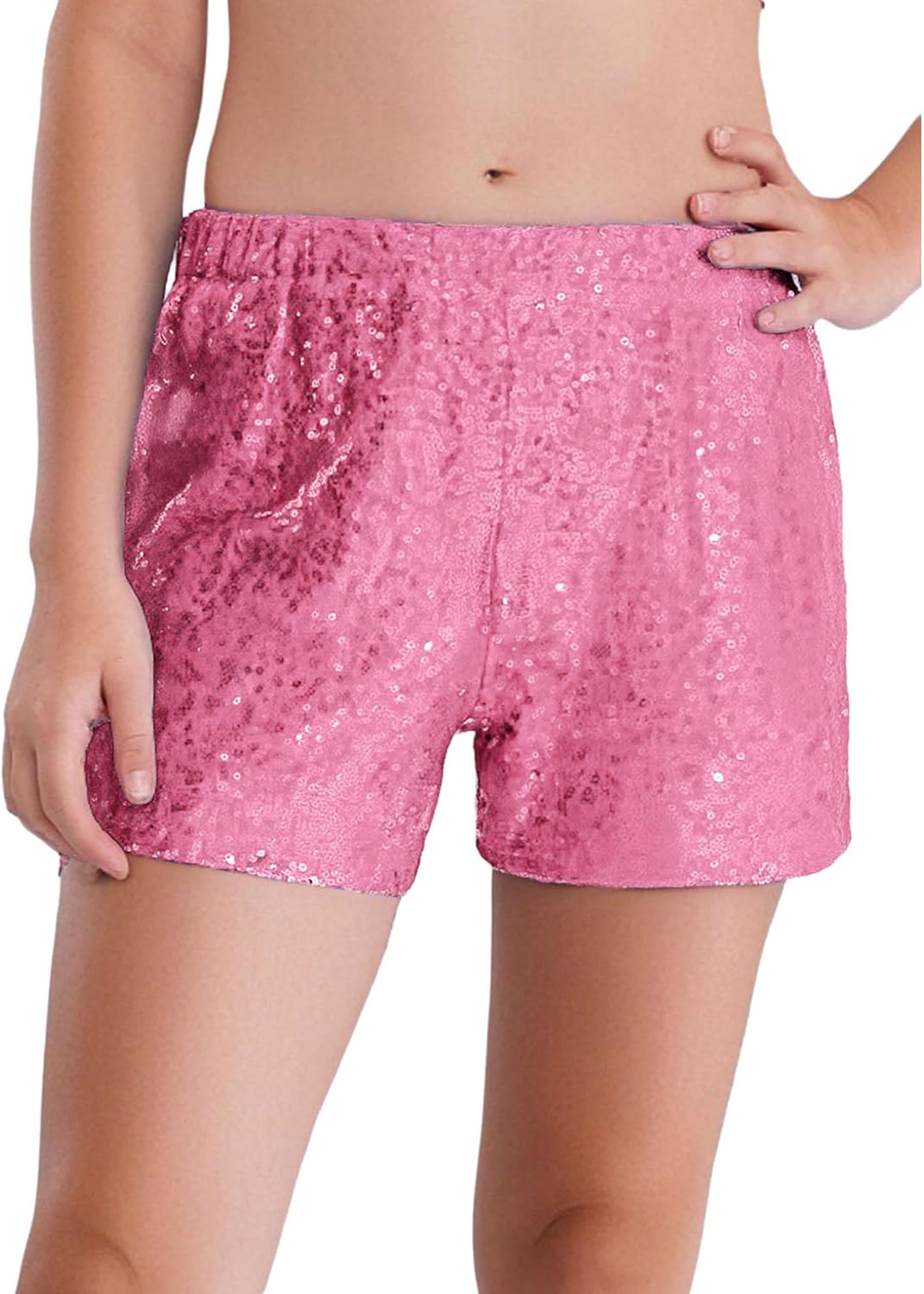 Oyolan Kids Girls Sequins Jazz Ballet Dance Shorts Athletic Tumbling Yoga Shorts Hot Pants Performance Bottoms