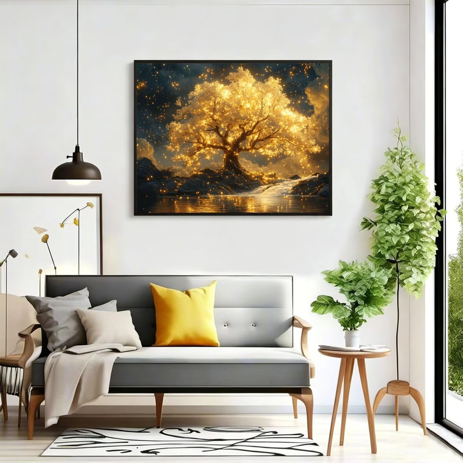Pintar por Numeros árbol Pinturas Acrilicas Fantástico Pintura por Numeros Lienzos para Pintar, Pintura Acrilica Manualidades, Decoración para Hogar, Regalos Cumpleaños, 90x120cm Sin Marco, q-822