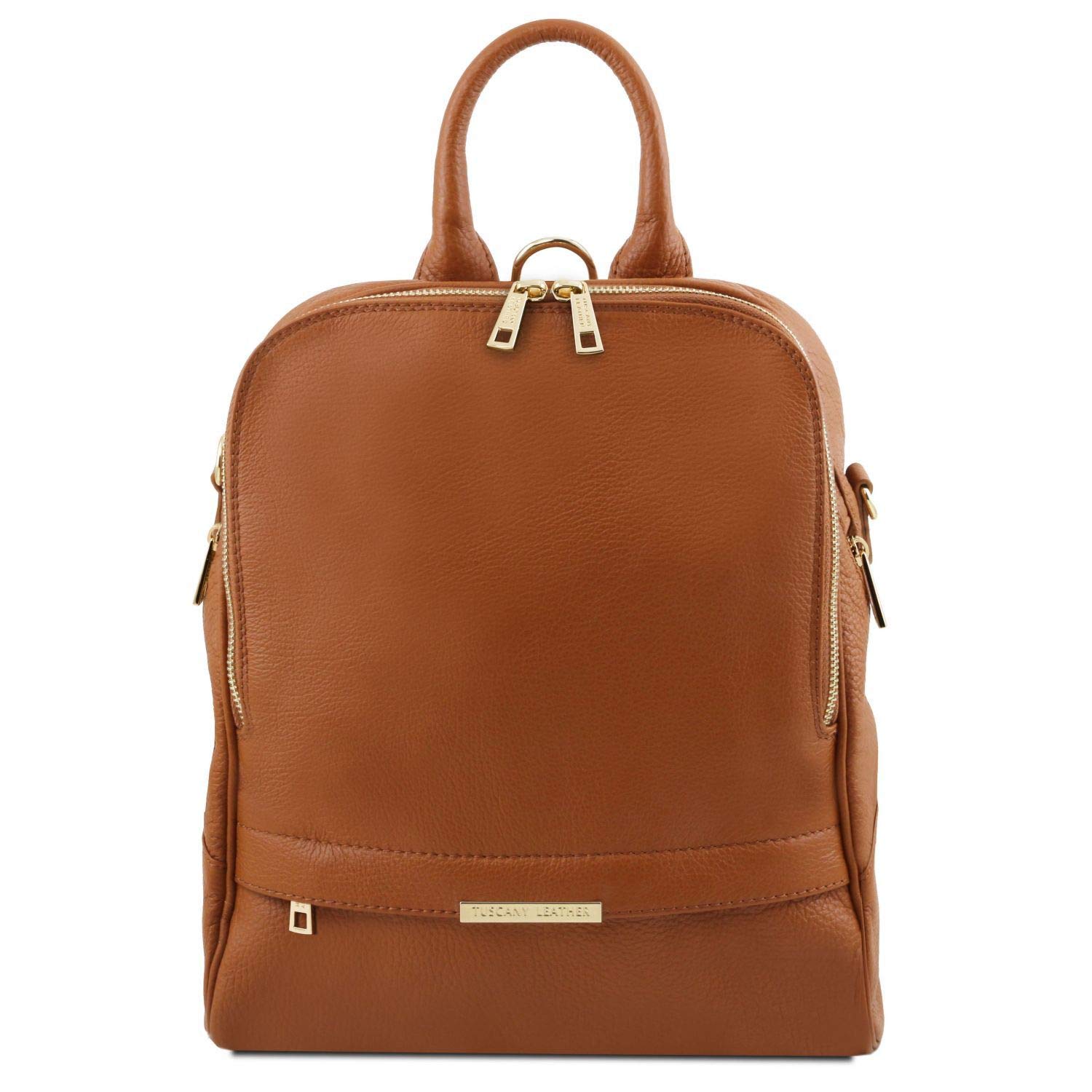 Tuscany Leather TLBag miękki skórzany plecak dla kobiet, Koniak, Rozmiar Uniwersalny