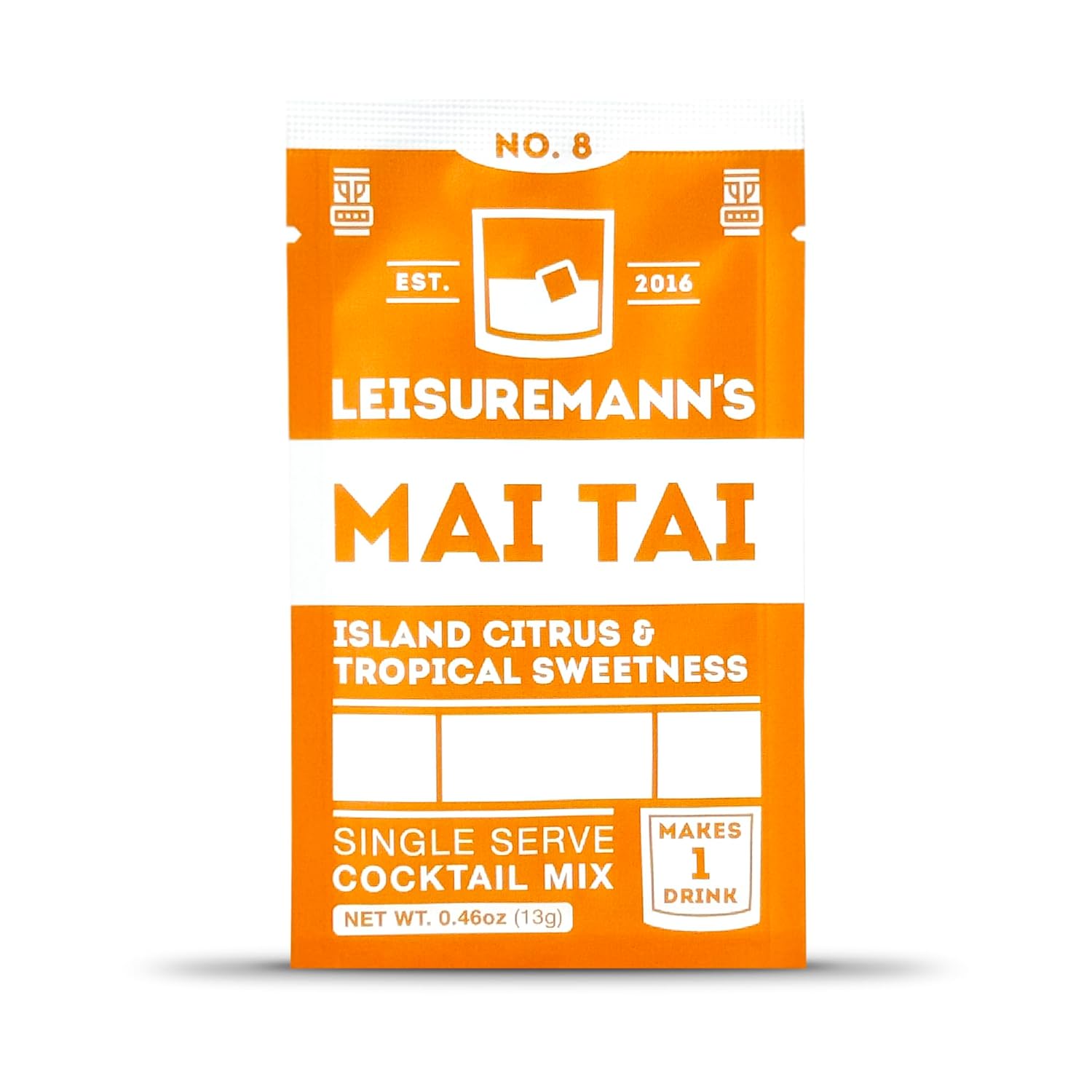 Leisuremann's Mai Tai Single Serve Cocktail Mixer - Cocktail or Mocktail Powders Designed to Make Happy Hour Easier - All Natural - Low Sugar - Travel Ready (10 Pack)