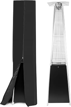 OuterMust Pyramid Patio Heater 48,000 BTU Outdoor Propane Heater with Cover, Wheels and One-Button Ignition for Backyard Garden 6-8 people