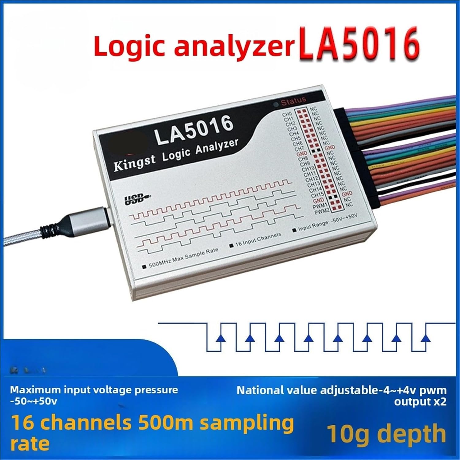 1pc Logic Analyzer LA1010 LA2016 LA5016 LA5032 Protocol Analysis Multilingual Switching(LA5016)