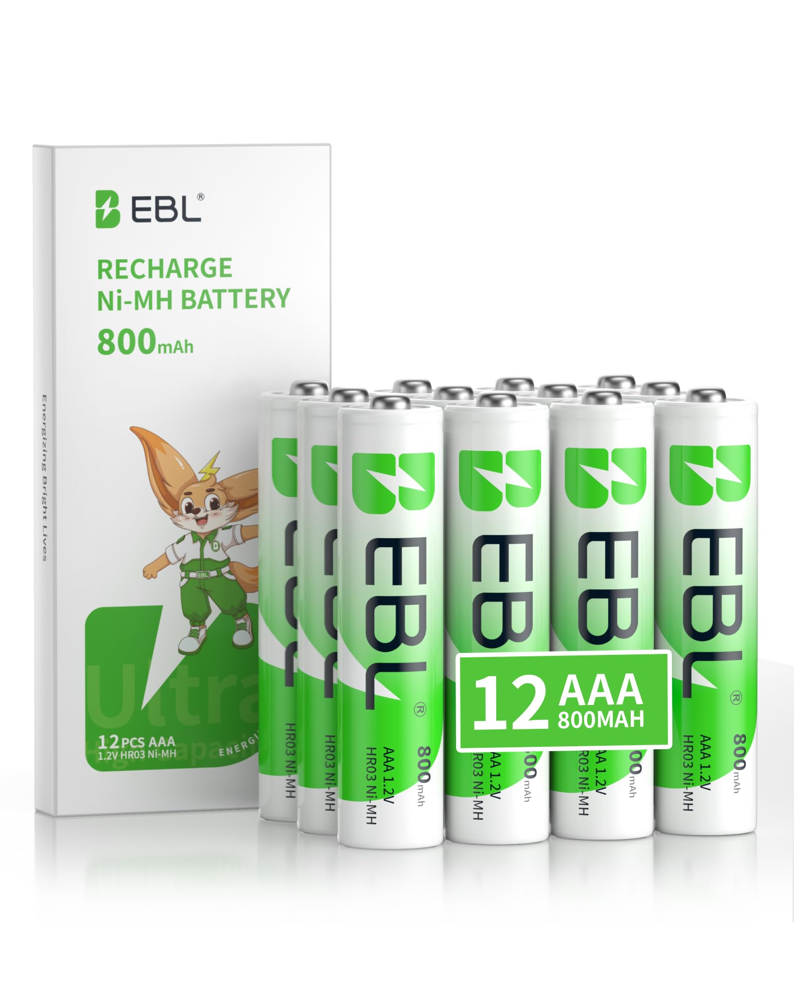 Amazon | EBL 単4電池 充電式ニッケル水素電池 12個入り 800mAh*12