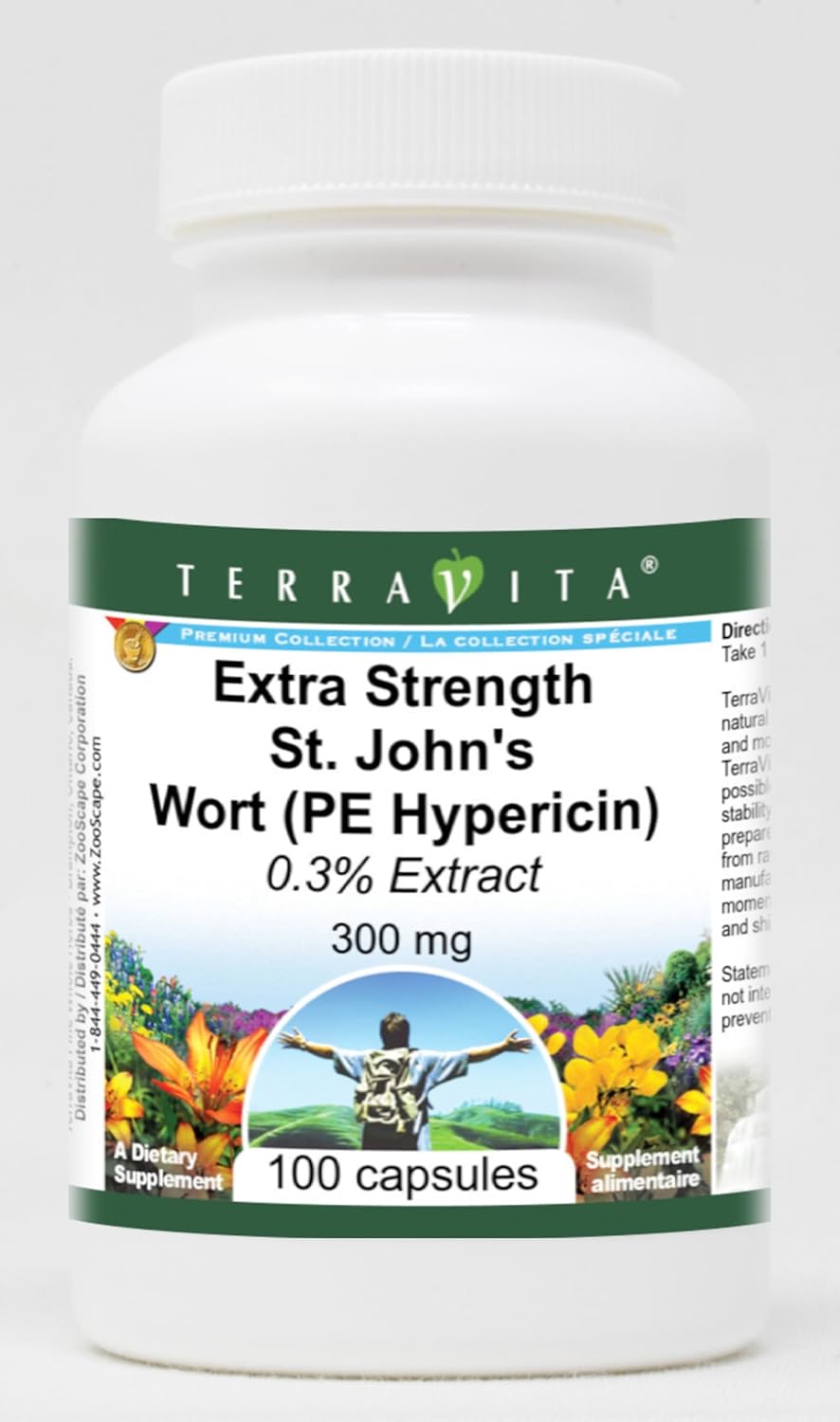Extra Strength St. John's Wort (PE 0.3% Hypericin) - 300 mg (100 Capsules, ZIN: 517208)