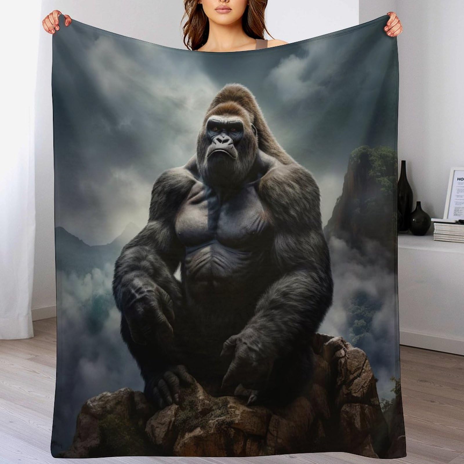 Couverture gorille en flannel, le cadeau parfait pour garçons