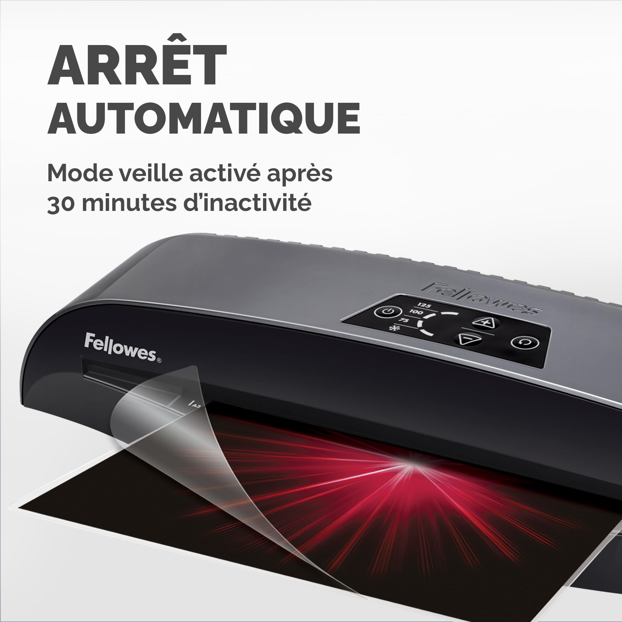 Fellowes Plastifieuse Calibre A3 80 à 125 microns Pack 10 pochettes