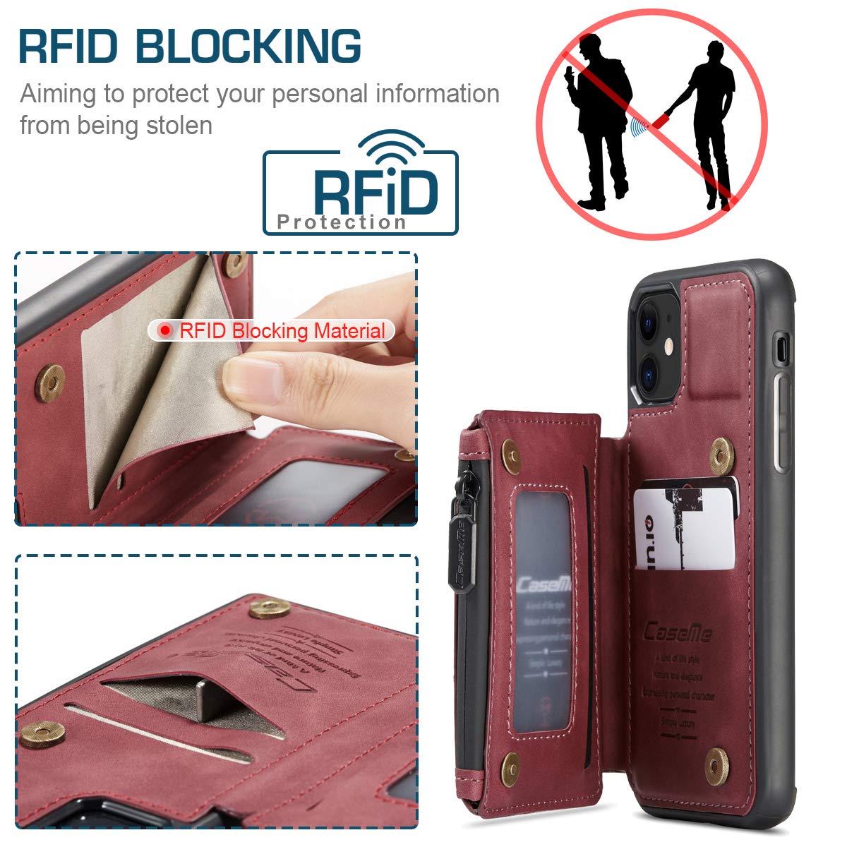 UEEBAI Custodia Portafoglio per iPhone 7 Plus/iPhone 8 Plus, Vintage PU Chiusura Tasca con Cerniera Slot per Schede Cavalletto con Cinturino da Polso Custodia Flip Antiurto - Caffè UEEBAI Custodia Portafoglio per iPhone 7 Plus/iPhone 8 Plus, Vintage PU Chiusura Tasca con Cerniera Slot per Schede Cavalletto con Cinturino da Polso Custodia Flip Antiurto - Caffè