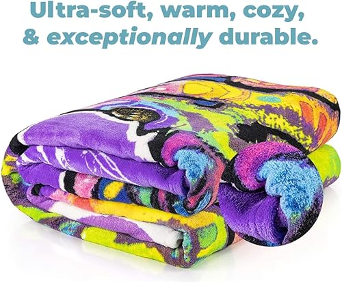 Miniatura 2 de Dawhud Direct Manta de forro polar de jirafa colorida para cama de 50 x 60 pulgadas, manta de forro polar de jirafa Dean Russo para mujeres, hombres
