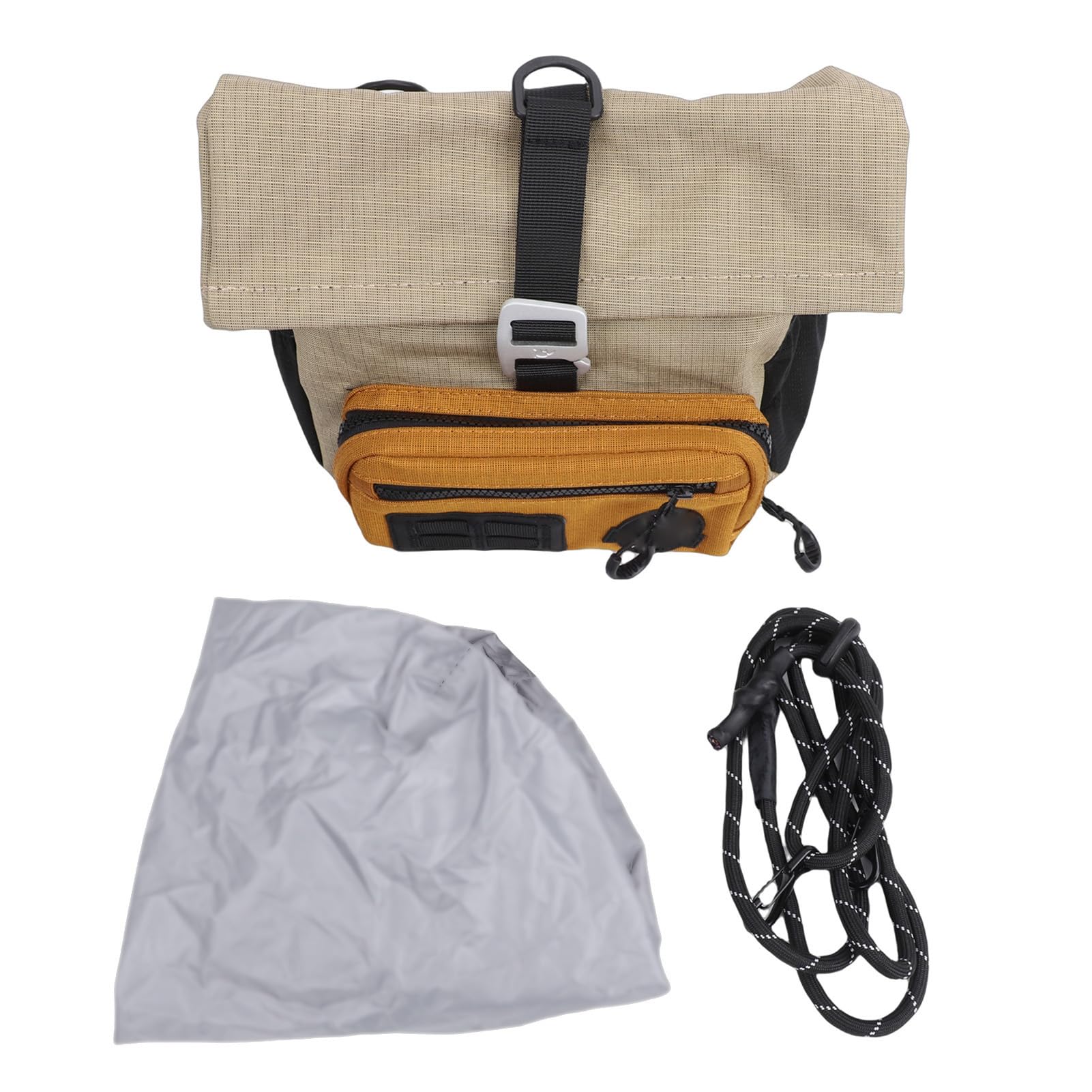 Sac de Guidon, Sac Avant de Vélo Pliant, de Rangement de Housse de Pluie à Bandoulière avec Un Design Compact, Idéal pour Le Cyclisme adapté pour (Kaki)