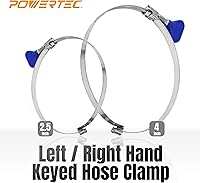 Vista 7 de POWERTEC 70226-P2 Abrazadera de manguera de puente con llave de 4 pulgadas, llave de tornillo de pulgar, abrazaderas de manguera de acero inoxidable