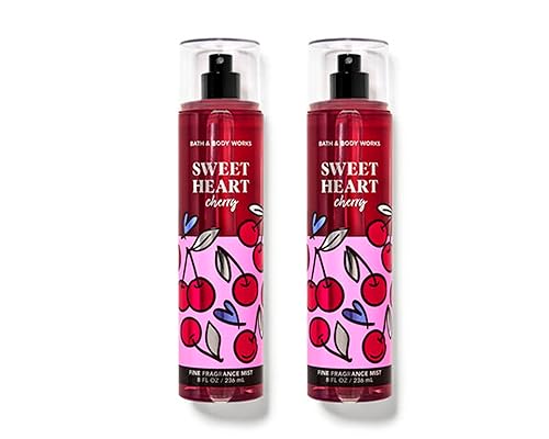BBW - Bath and Body - SweetHeart - Fragancia fina de cereza en espray de 8 onzas (paquete de 2)