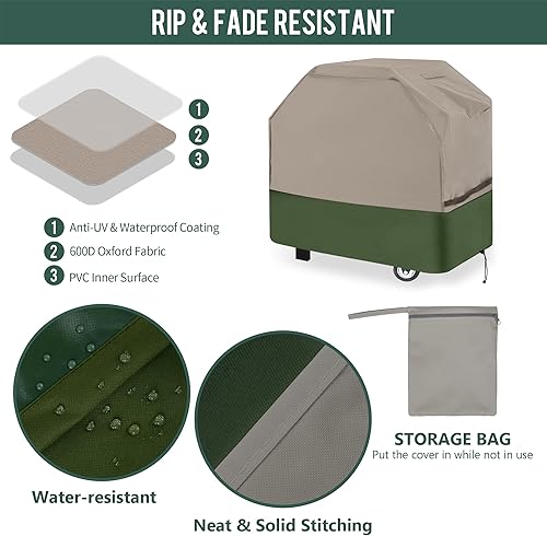 Miniatura 5 de Cubierta para parrilla de exterior de 56 pulgadas, 600D Oxford resistente al agua, anti UV y decoloración, cubierta para parrilla de barbacoa