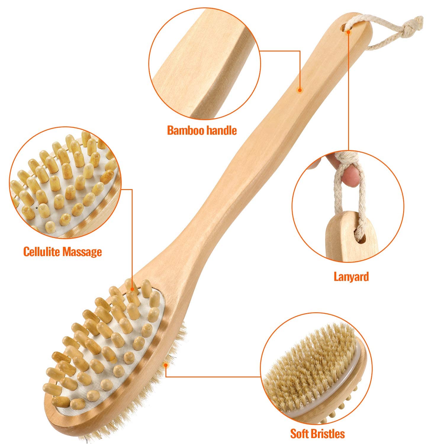 ALTRUIST Wooden Double-sided Bath Brush With Massager and Long Handle With combo Wooden Bath Brush Oval With massager (Pack of 1) ALTRUIST Wooden Double-sided Bath Brush With Massager and Long Handle With combo Wooden Bath Brush Oval With massager (Pack of 1)