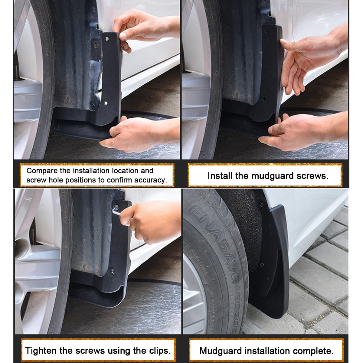 4 pièces Larges bavettes pour Peugeot Partner 2008-2018/Peugeot Partner 2019-2025 2026, Bavettes pour Auto Garde-Boue pièges Sales élargisseurs d'ailes avec Clips