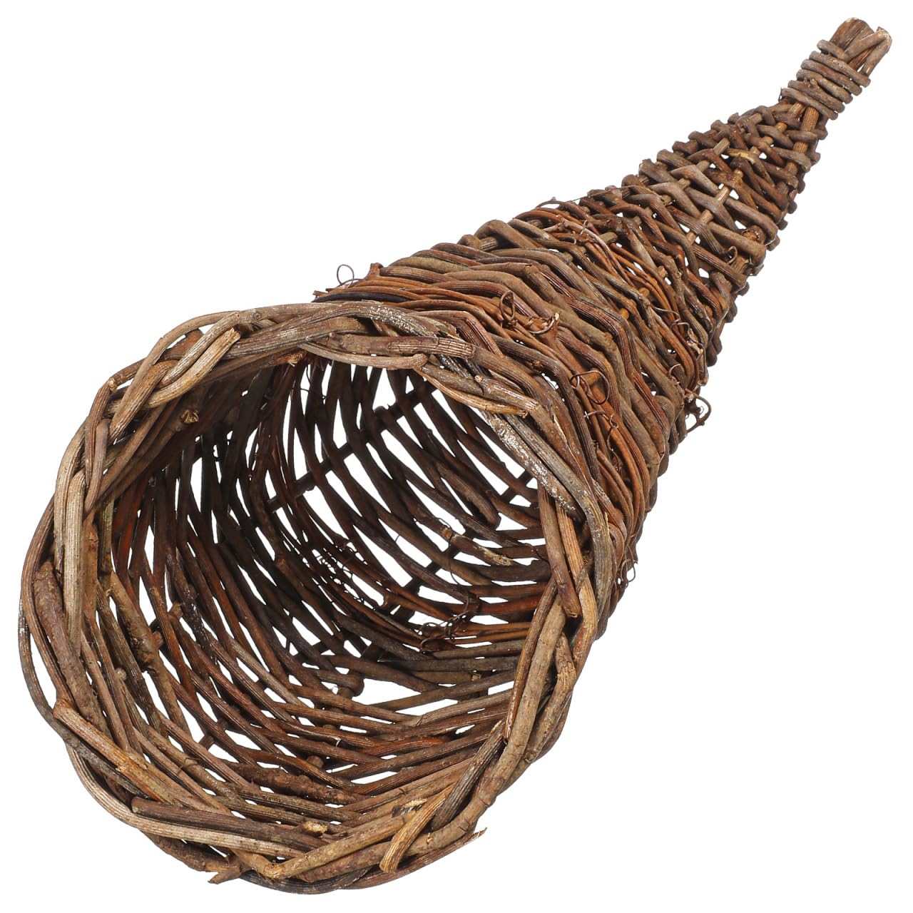 Panier de Noël corne d'abondance en osier tressé pour décoration de table durable