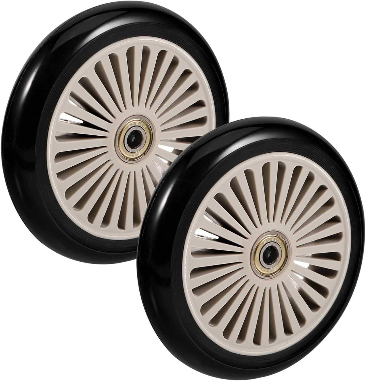 2Pcs PU Elastic Non-Skid Scooter Wheels Replacement for Kick Scooters Anti-wear Skateboard Tires with High Tensile Strength Easy Installation Weather-Resistant Practical Wheels