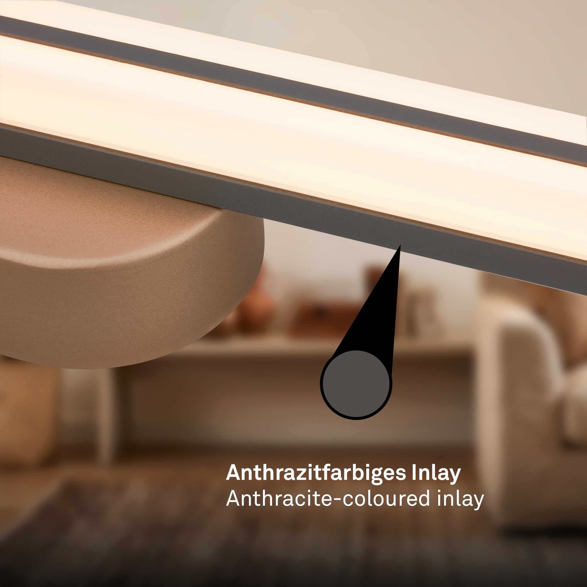 Briloner - Applique LED Da Parete Luce Bianca Calda 60 cm Antracite Bronzo