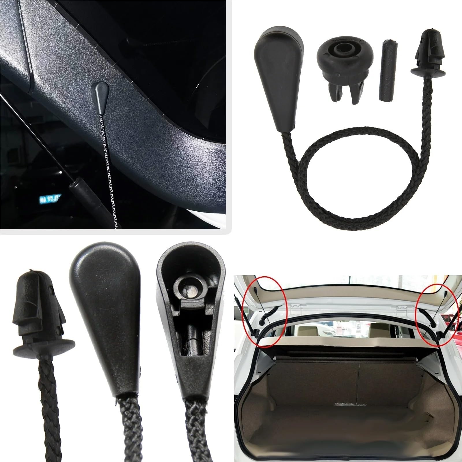CordóN Bandeja Maletero Compatible con Nissan para Qashqai Coche 1 Correa para La Bandeja Trasera Maletero Correa Bandeja Trasera Maletero Clips Correa Elevación Equipaje(2PCS)