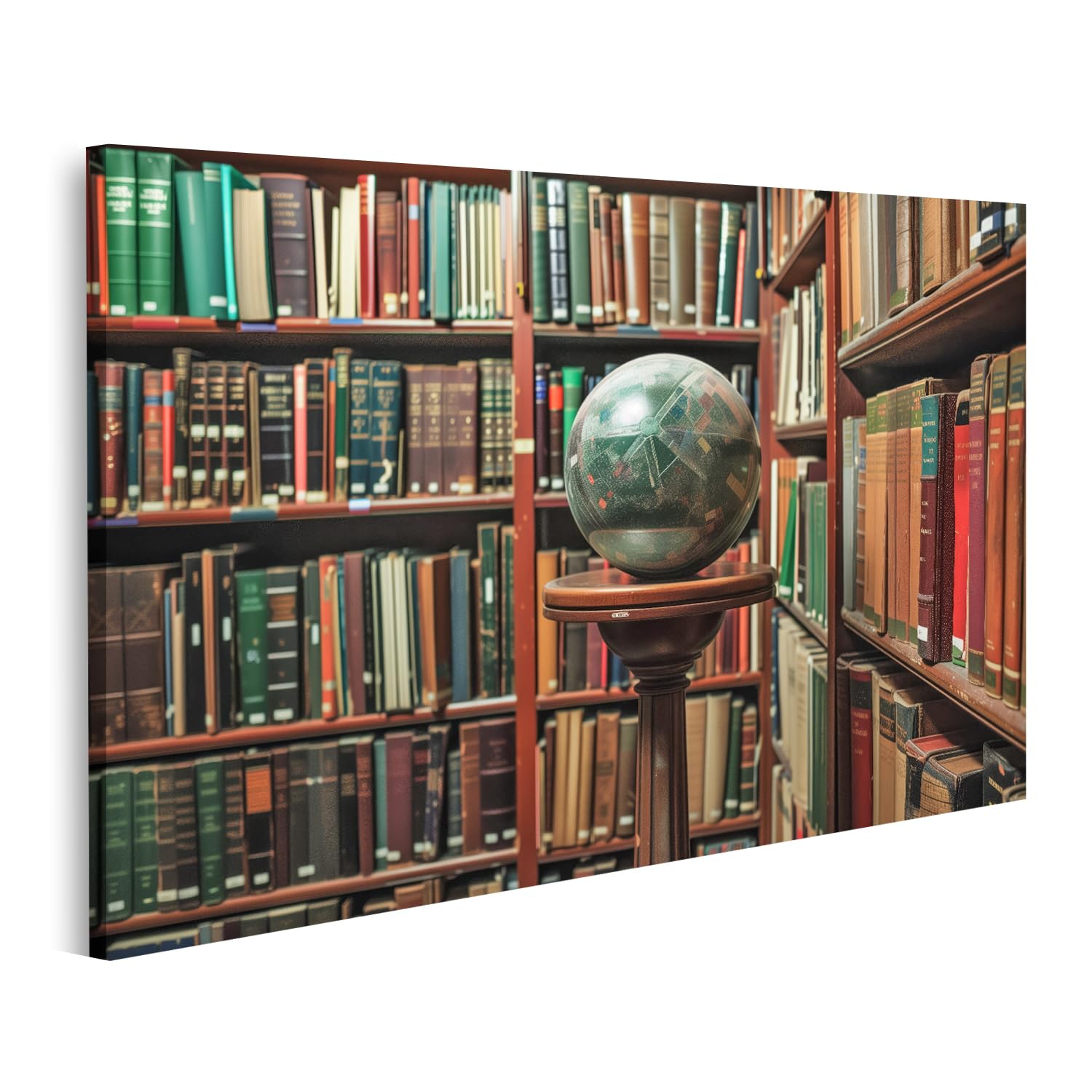 Tableau sur toile bibliothèque KDIA pour habiller un mur vide de salon ou de librairie