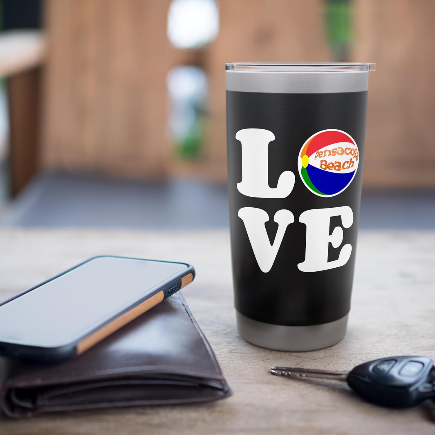 Love Pensacola Beach Beachball Stainless Steel Insulated Tumbler - Image 7