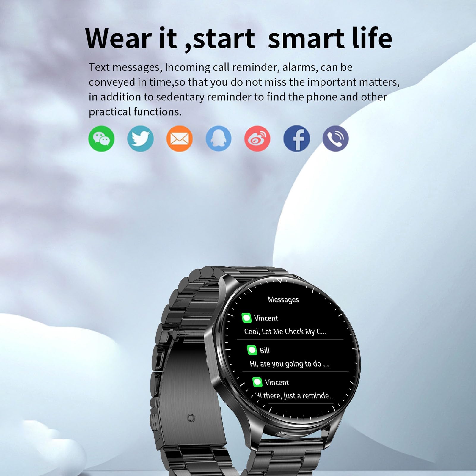 findtime Montre Connectée Homme Femme 1.39''avec Ecouteurs sans Fil Bluetooth TWS intégré Bluetooth sans Fil Casque Intégré Montre Sport Homme Smartwatch Bracelet en Silicon