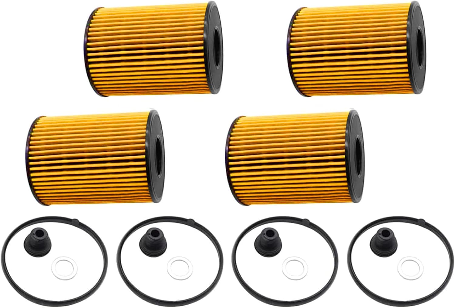 FZJDSD 4PCS Oil Filter Compatible with Hyundai Santa Cruz Tucson Santa Fe Sonata 2.5L 2021-2025 & Kia Sorento K5 Sportage 2.5L 2020-2025 Replaces 26350-2S000 21513-23001 Includes Gasket & O-Rings