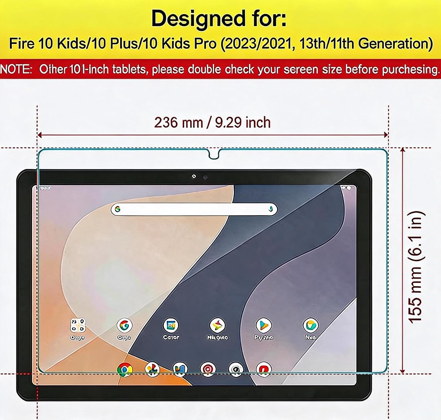 2-Pack Screen Protector for 10 Kids Tablet, 10 Kids Pro Tablet 10" image 2