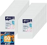 Canvas Panels 4x4 Inch 24-Pack, 10 oz Primed 100% Cotton White Blank Small Canvases for Painting, Square Flat Canvas Board for Oil Acrylics Watercolor & Tempera Paints
