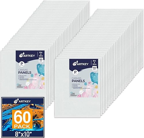 Miniatura 49 de Artkey Paquete de 12 tableros de lona de 5 x 7 pulgadas, 10 onzas, imprimados 100% algodón, lienzos en blanco para pintura, paneles de lienzo