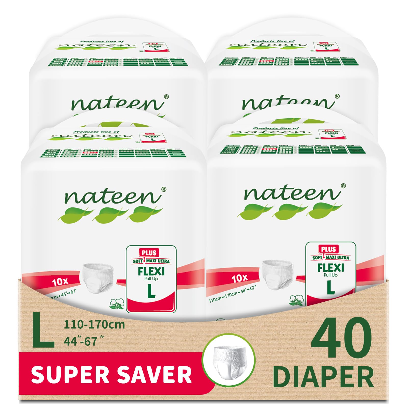 Sponsored Ad – Flexi Plus Adult Diapers Pants,Incontinence Pull Up,Large,Waist Size 110-170cm,40 Count,Superior Comfort,Excellent Combination of Protection.