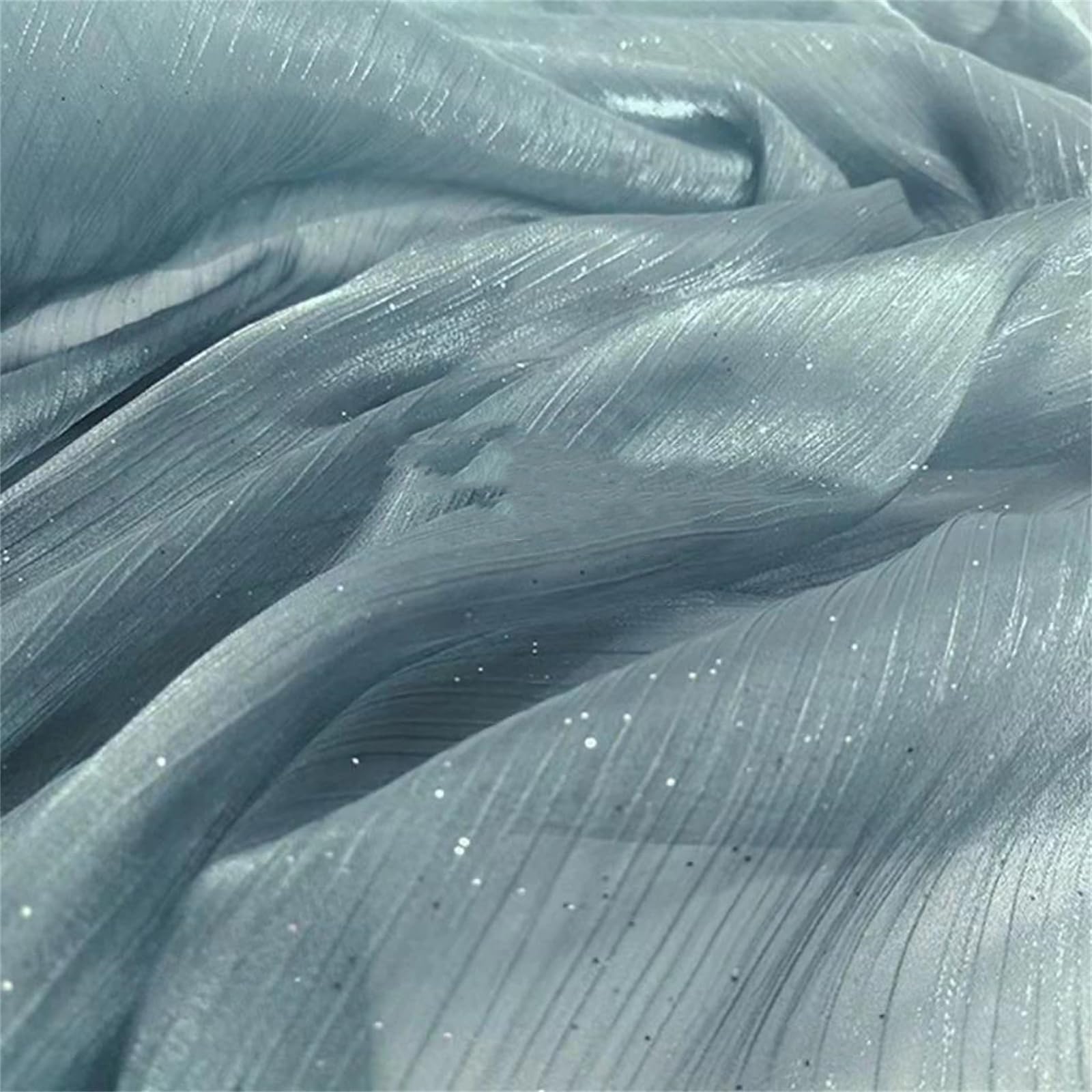 Organza Fabric, Glitter Organza Fabric Multicolor 100cm x 150cm for Sewing(Silver Gray)