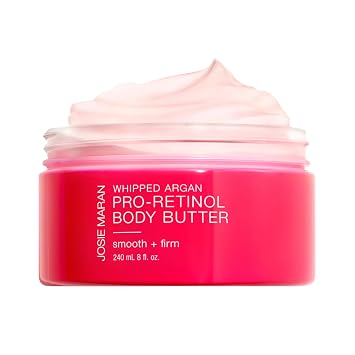 Josie Maran Whipped Argan Pro-Retinol Body Butter - Ultra-Hydrating Retinol Body Cream with Air-Whipped 100% Pure Argan Oil - Smooth, Soothe & Improve the Look of Fine Lines - Unscented 8 Oz