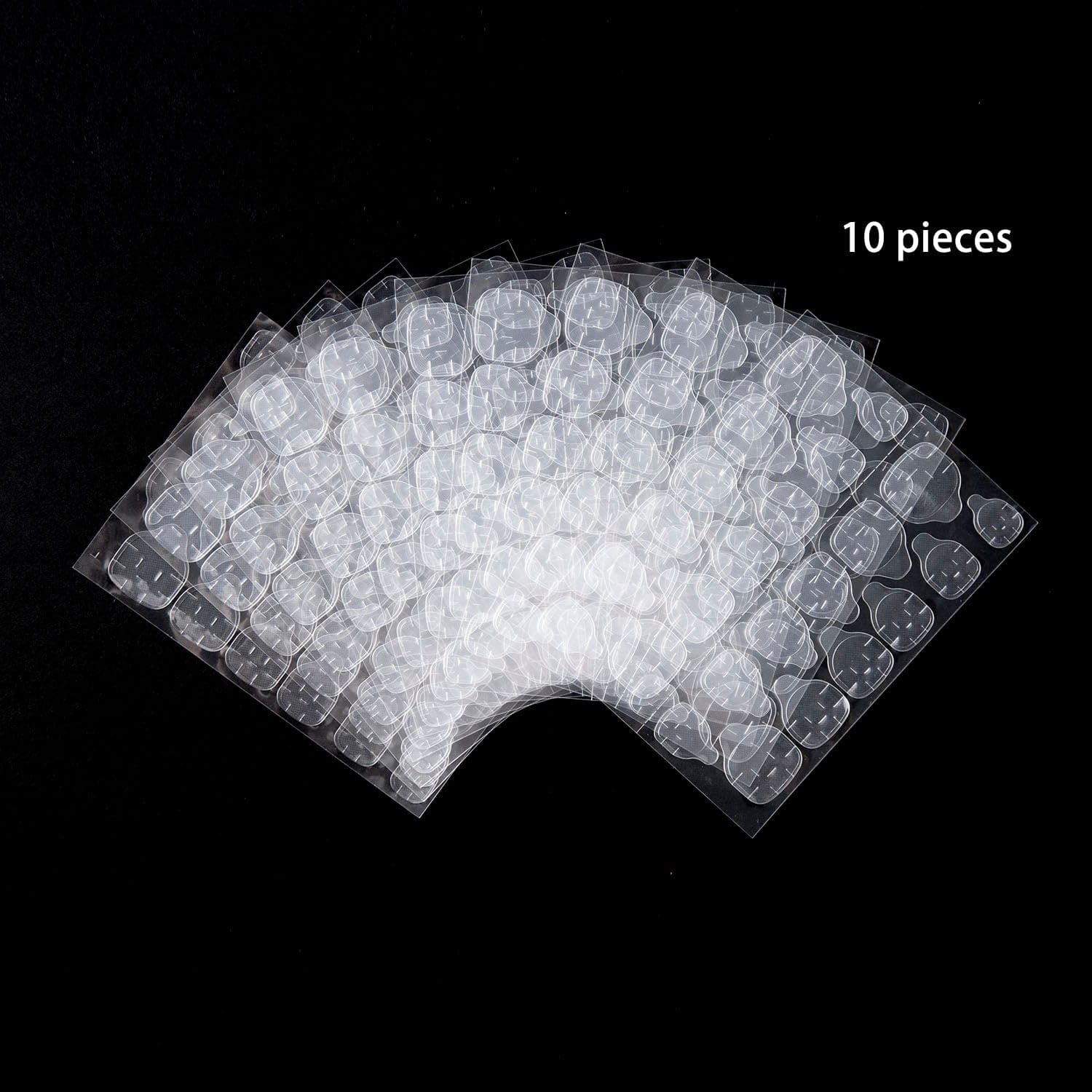 Maniology Adhesive Tabs for Press-On Nails | 10 Sheets Clear Adhering Sticky Tab for Easy, Long-Lasting False Nails Application – Strong Double-Sided Nail Glue Alternatives