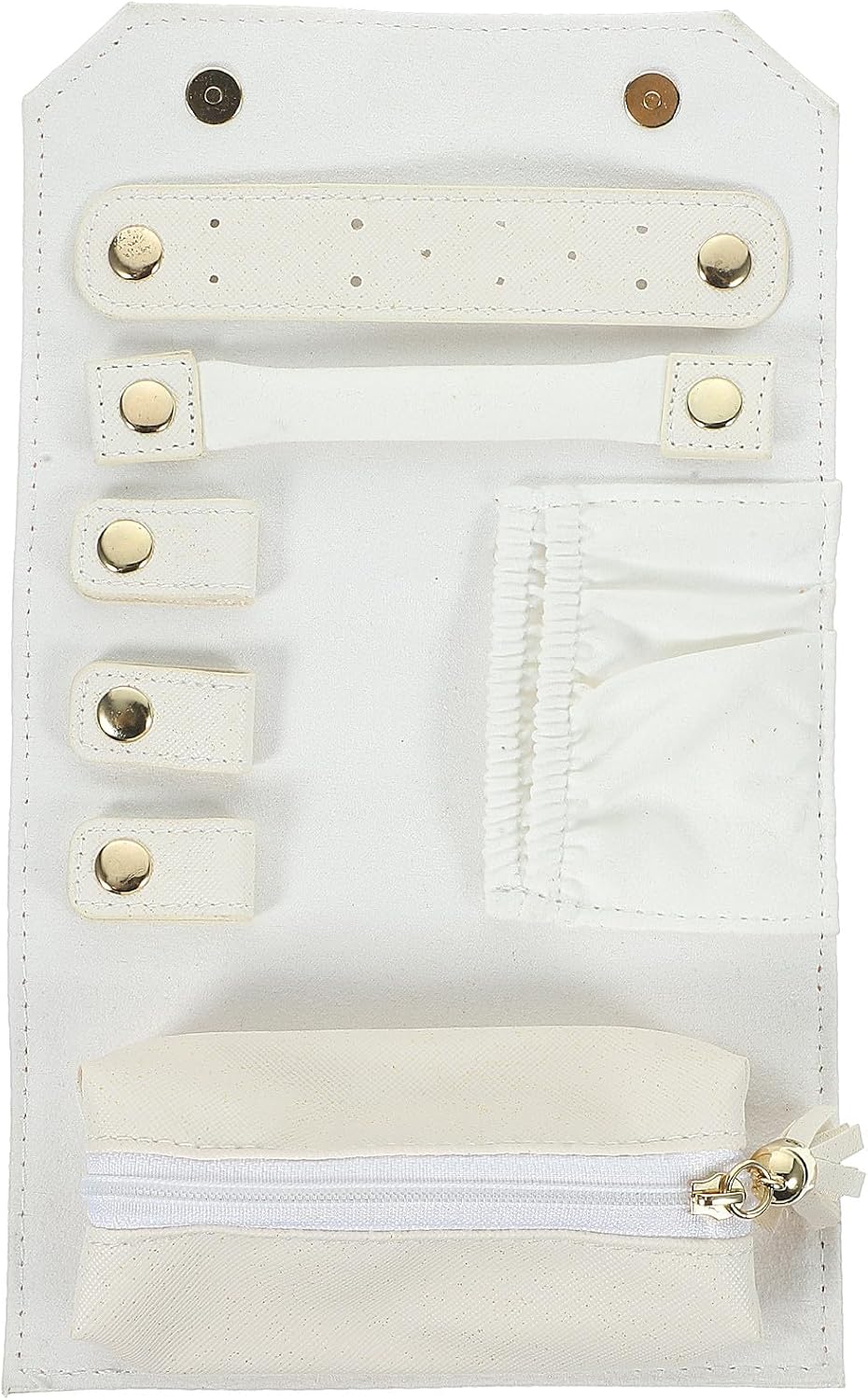 Foldable Jewelry Organizer Roll Bag Pu Leather Travel Jewelry Roll Case for Earrings Rings Necklaces Pouch for Women