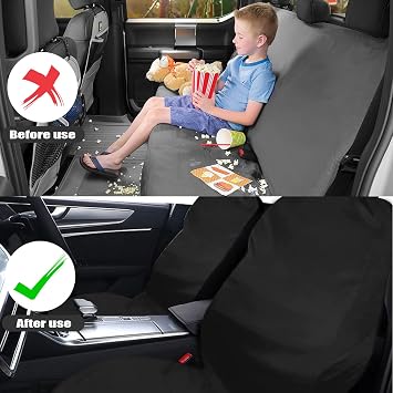2-Pcs Uni Waterproof Auto Seat Covers - Black (Front, Suitable for Most Cars)