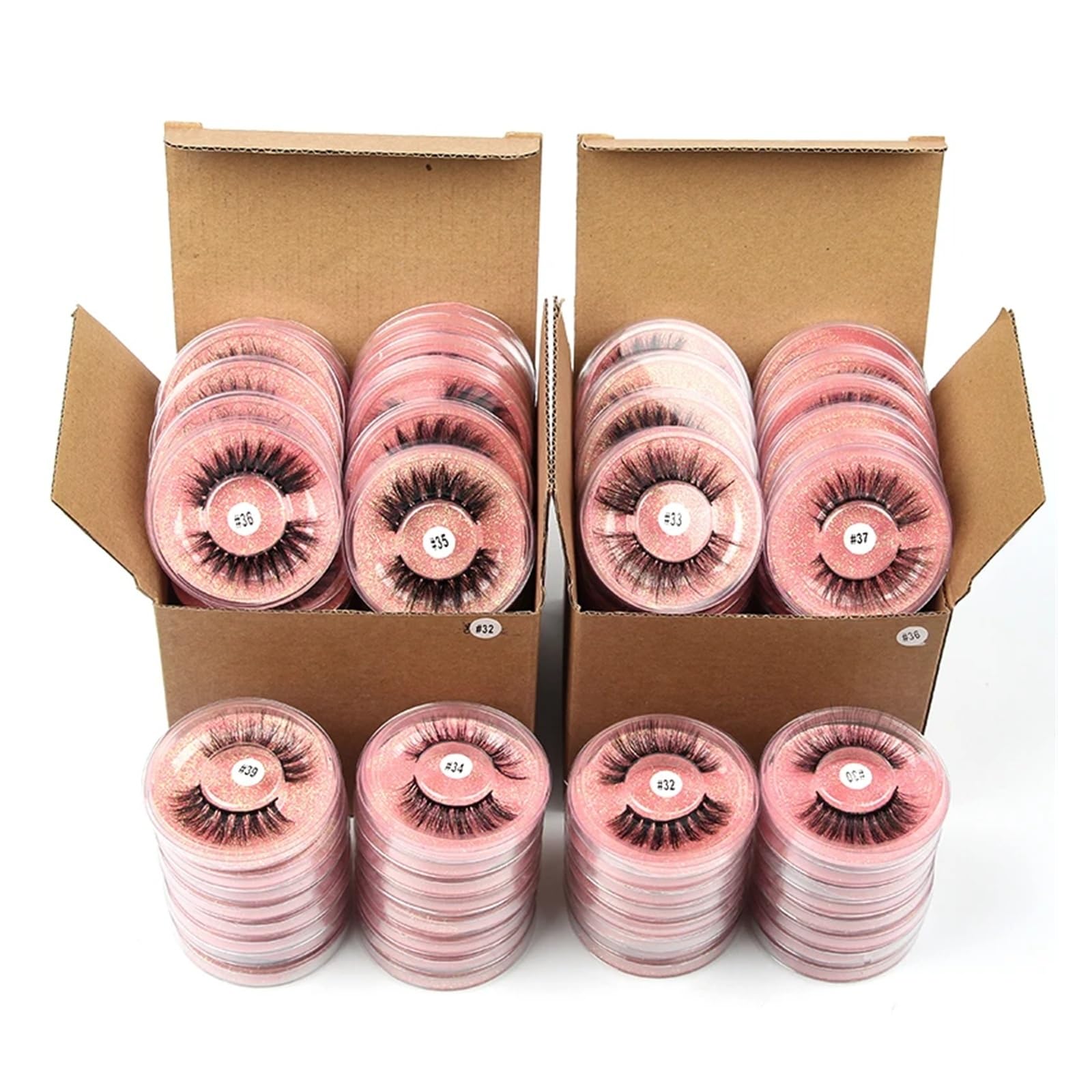UAMOU Sztuczne rzęsy 4/50/100 sztuk rzęsy 3D makijaż z norek naturalne sztuczne rzęsy puszyste delikatne długie sztuczne Cils maquillaje femme Cheerfully (Color : Copper, Size : MIX 10 PAIRS)