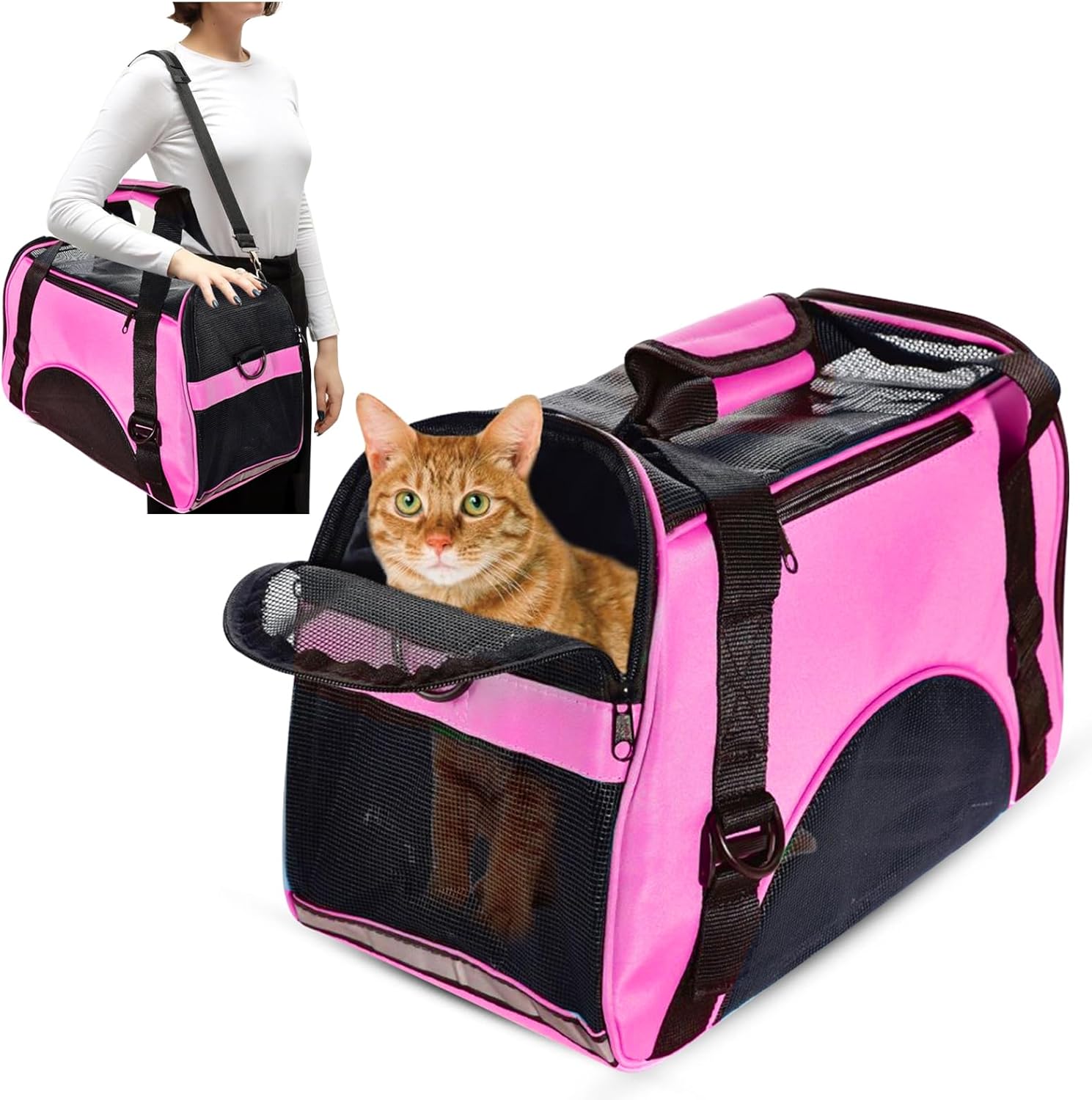 Pet Travel Carrier Portable Cat Carrier Bag Soft Sided Carrying Bag for Small Dog Puppy Carrier