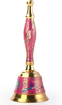 Brass Bell Ghanti Traditional Indian bell Hindu Rituals Pooja Accessory Item Articles for Mandir Temple Festival Purpose Religious Occasions Puja Kit and Gifting Ghanti Design-2