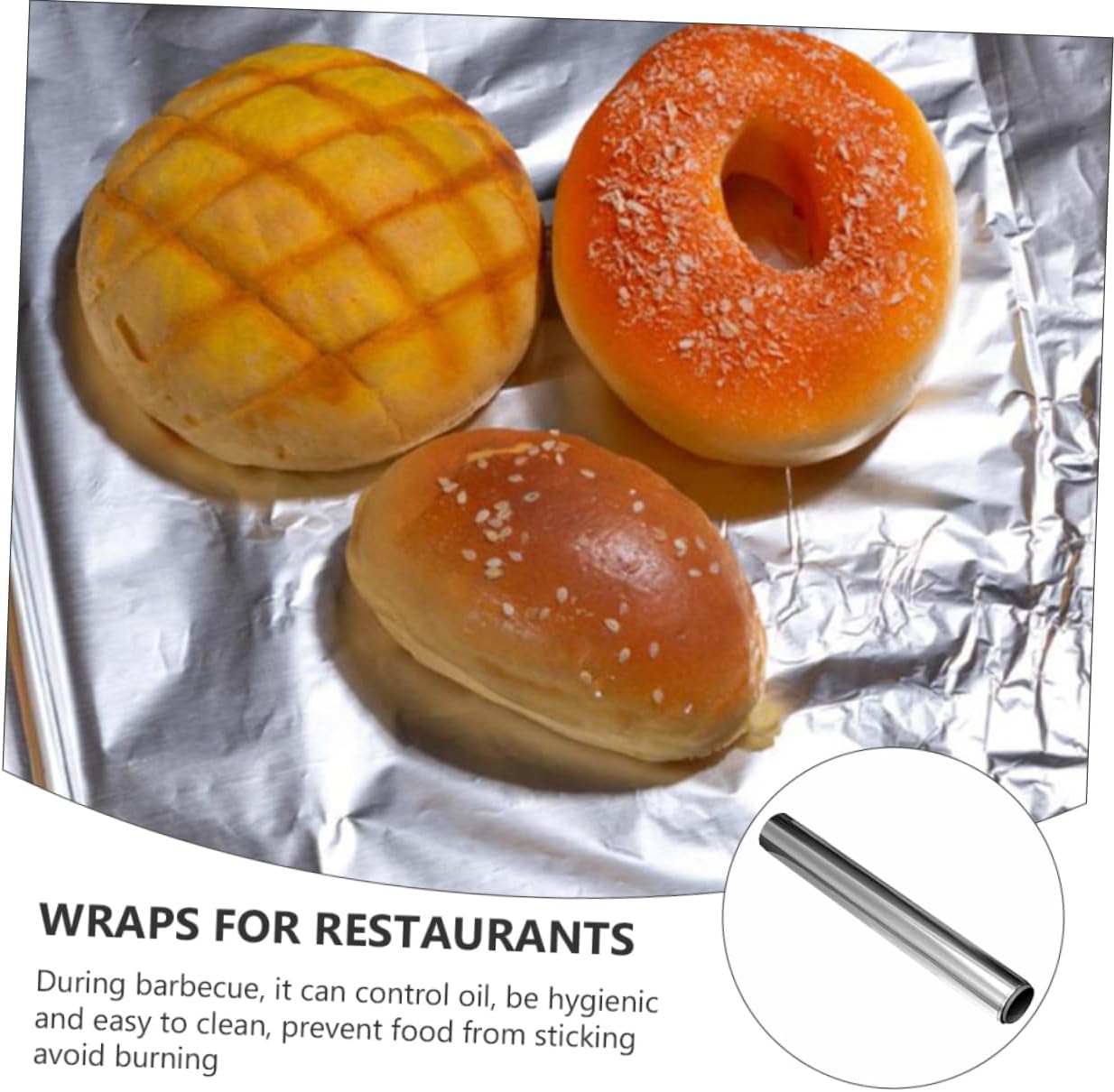 4rolls Aluminum Foil Heavy Duty Non Stick Kitchen Wrap for Baking Bbq Cooking Food Storage