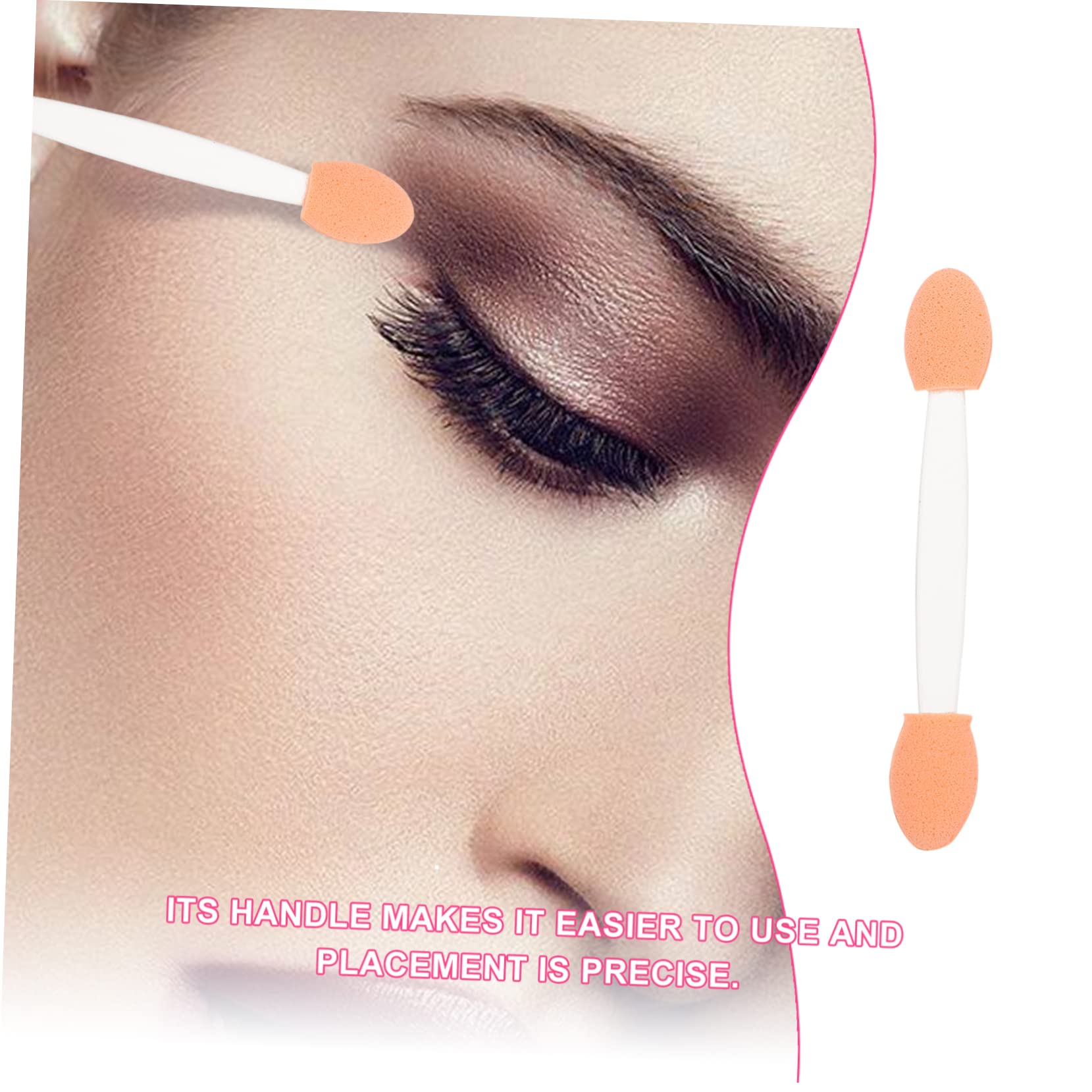 FRCOLOR 100pcs Double Headed Sponge Eyeshadow Applicators Skin Friendly Makeup Tool for Easy Application Durable Flexible Design for Eyeshadow Eyebrow Use Cosmetic Tool